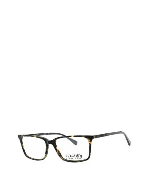 Kenneth Cole Black Tortoiseshell-Effect Rectangle-Frame Glasses for men