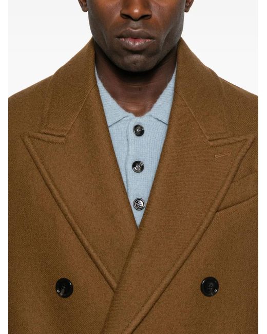 Abrigo Con Doble Botonadura AMI de hombre de color Brown