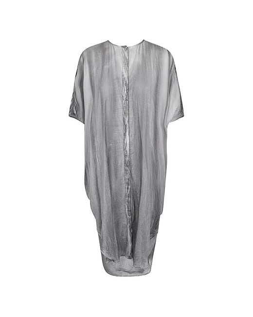 mizuiro ind Gray Button-Up Midi Dress
