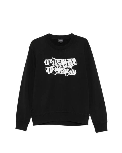 Just Cavalli Black Logo-Print Sweatshirt for men