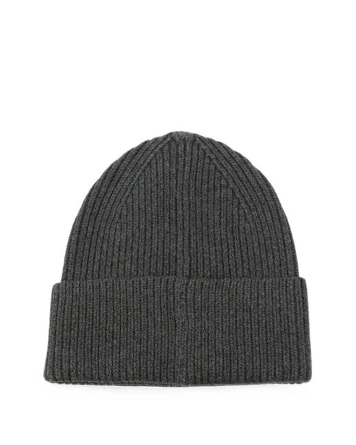 Isabel Marant Gray Ribbed Beanie Hat for men