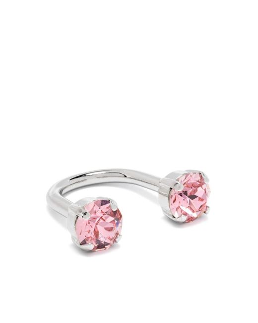 Justine Clenquet Pink Rae Crystal-embellished Ring