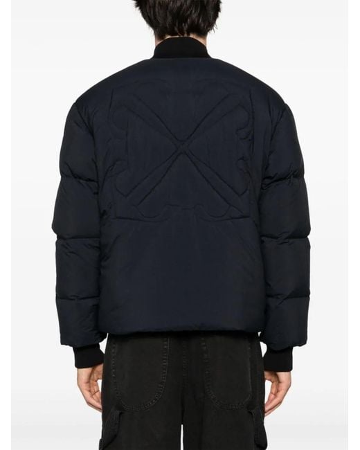 Off-White c/o Virgil Abloh Blue Down Jacket With Arrows Print for men