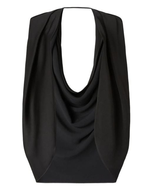 Capa drapeada Genny de color Black