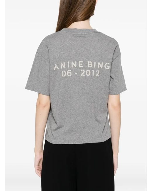 Anine Bing Gray Wagner Tee Soft Stencil