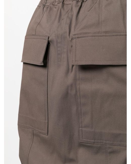 Rick Owens Gray Drawstring-elasticated Waist Drop-crotch Shorts for men
