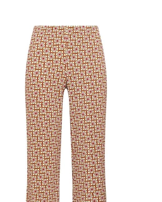 Maliparmi Natural Flared Print Trousers
