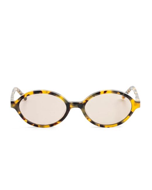 Kaleos Eyehunters Natural Bless Oval-Frame Tortoiseshell Sunglasses