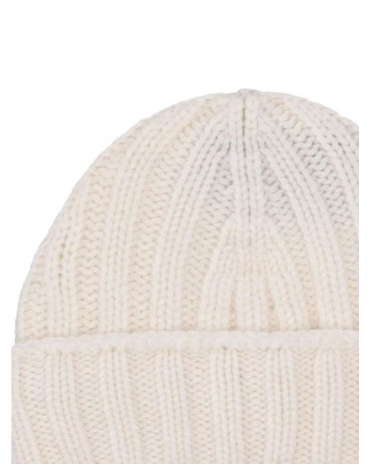 LA ROSE Natural Ribbed Beanie