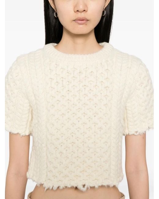 R13 White Wool Knitted Top