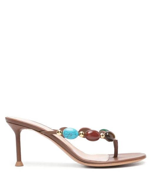 Gianvito Rossi Pink Shanti 70Mm Leather Sandals