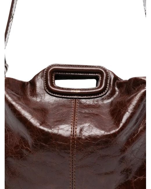 Maje Brown Leather Fringe Tote Bag
