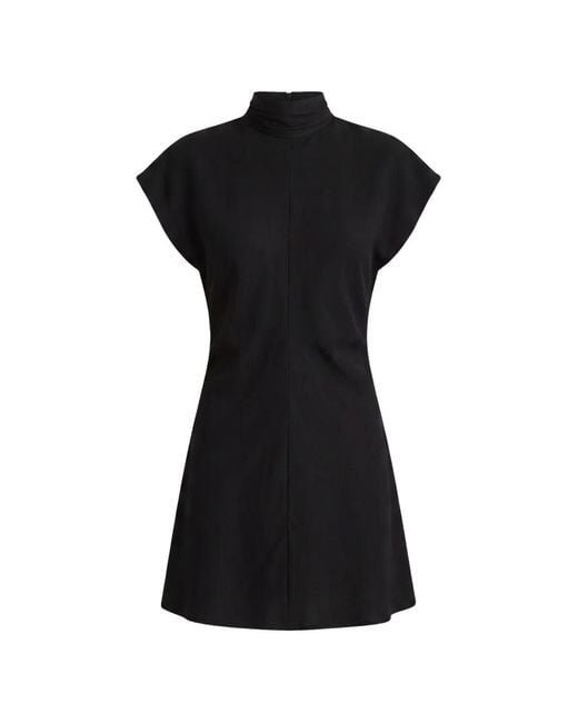 Bondi Born Black Ardea Tie-Neck Mini Dress
