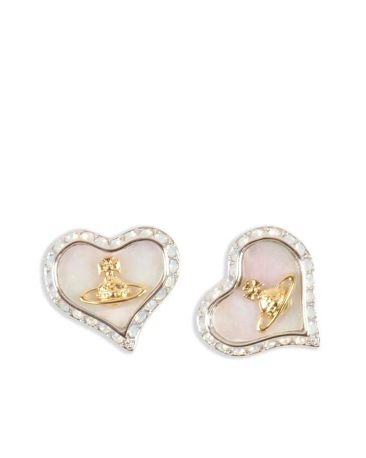 Vivienne Westwood Metallic Heart-Shaped Earrings