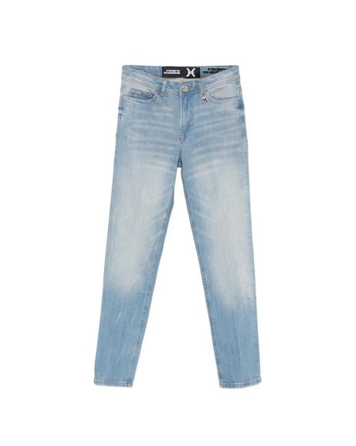 John Richmond Blue Logo-Patch Skinny Jeans for men