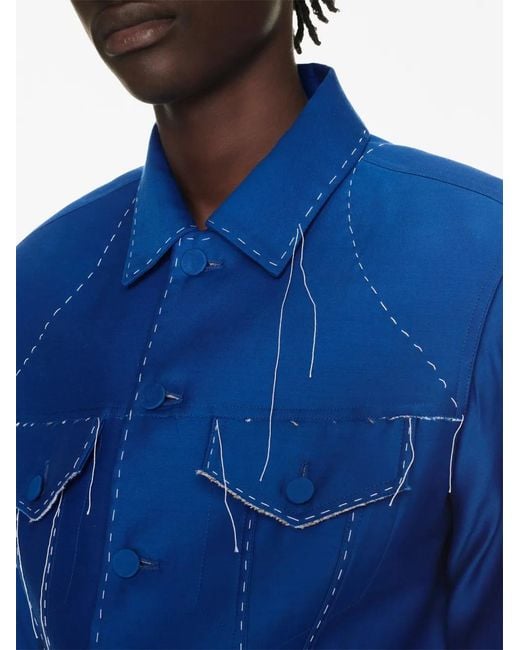 Off-White c/o Virgil Abloh Blue Alien Face Tailored Jacket for men