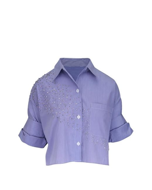 Twp Purple Next Ex Crystal-Embellished Shirt