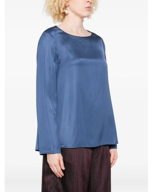 Marc O' Polo Blue Boat-Neck Long-Sleeve Top