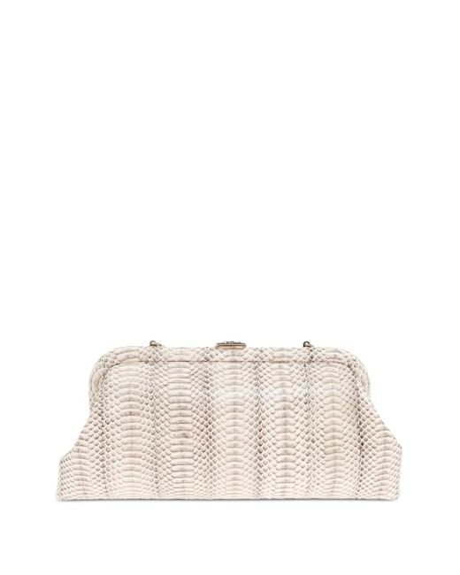Jimmy Choo Natural Skylar Chain-Strap Clutch Bag
