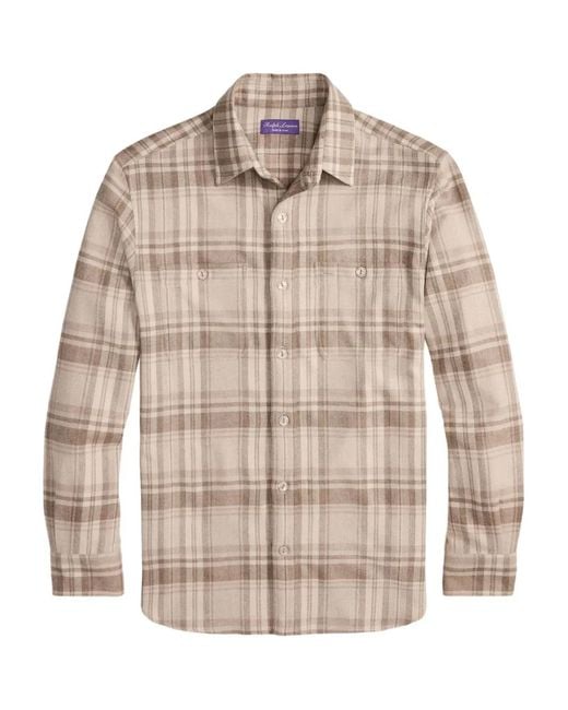 Ralph Lauren Natural Plaid Long-Sleeve Shirt for men