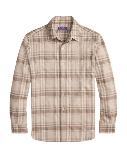Ralph Lauren Natural Plaid Long-Sleeve Shirt for men