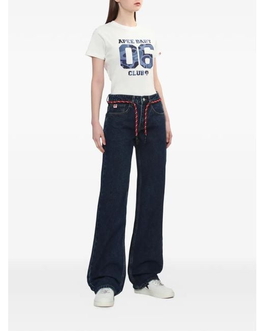 A Bathing Ape Rope-Belt Denim Trousers in Blue | Lyst