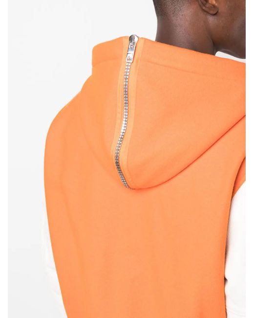 Givenchy Orange Logo-Appliqué Hooded Varsity Jacket for men