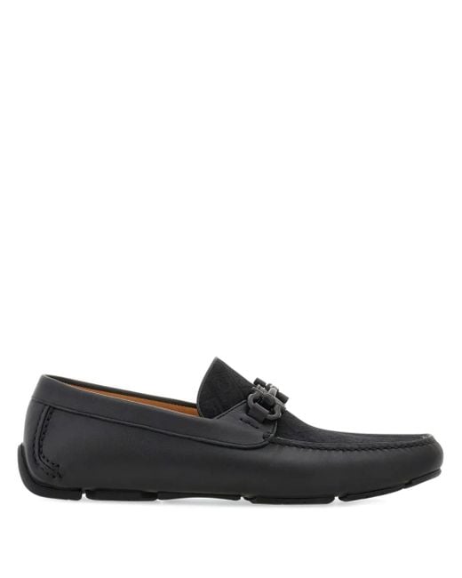 Ferragamo Black Driver With Gancini Ornament for men