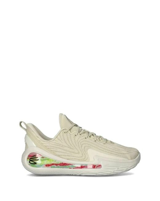 Under Armour White Curry Flow 12 Lace-Up Sneakers for men