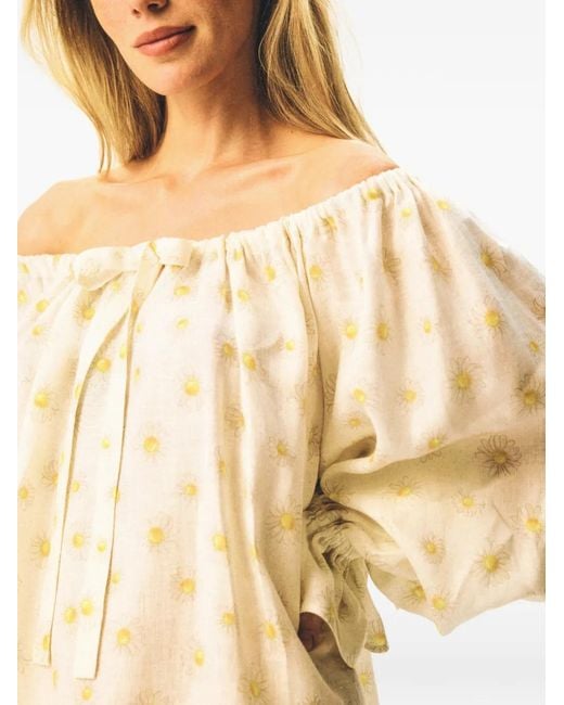 Sleeper White Cha-Cha Ruffled Midi Dress
