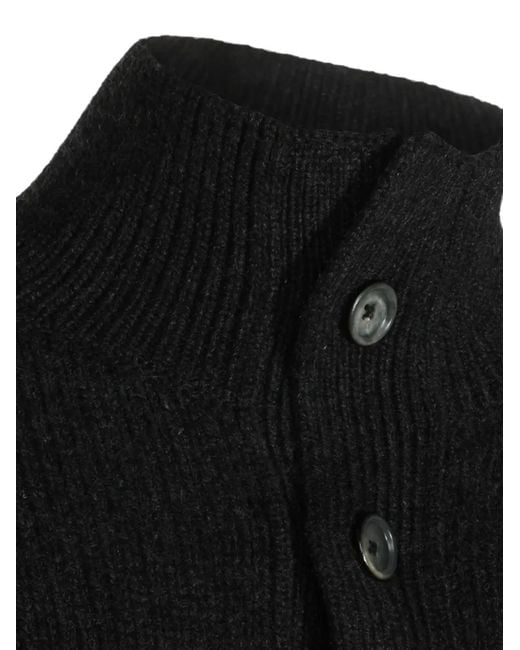Tom Ford Black Button-Up Ribbed-Knit Cardigan for men