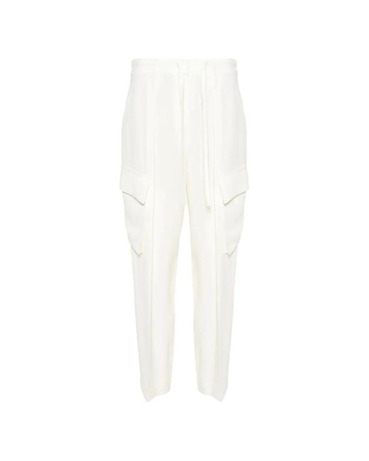 Brunello Cucinelli White Tapered Cargo Pants