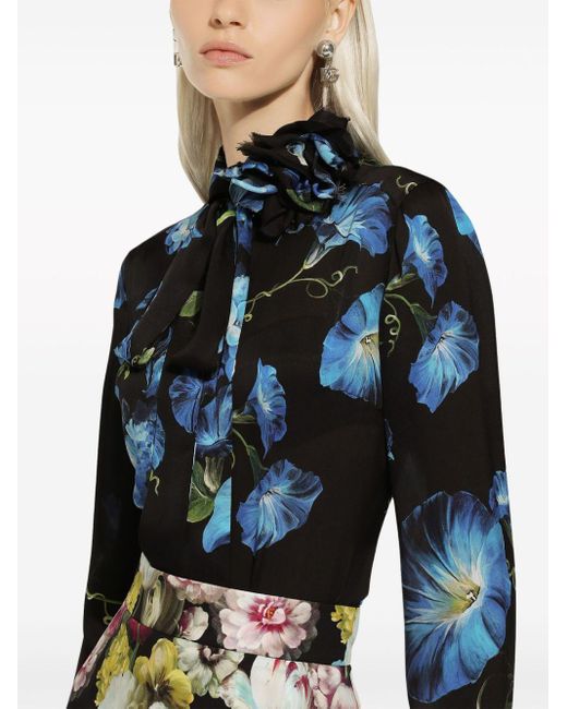 Camisa con estampado floral Dolce & Gabbana de color Blue
