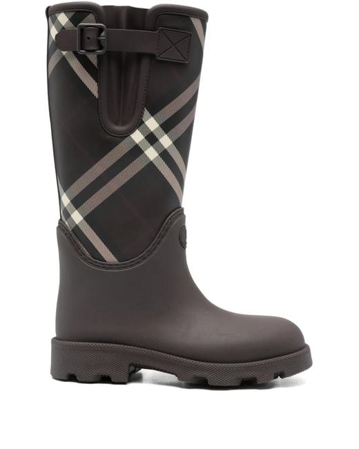 Stivali Da Pioggia A Quadri di Burberry in Black
