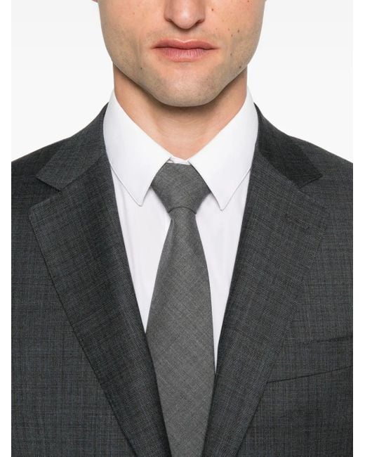 Canali Gray Checked Wool Suit for men