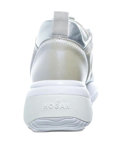Hogan White Interaction Lace-Up Sneakers