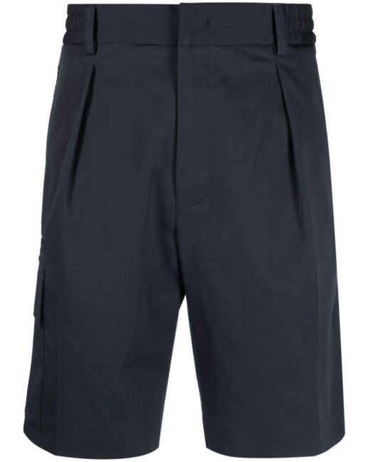 Fendi Blue Logo-trim Stretch-cotton Shorts for men