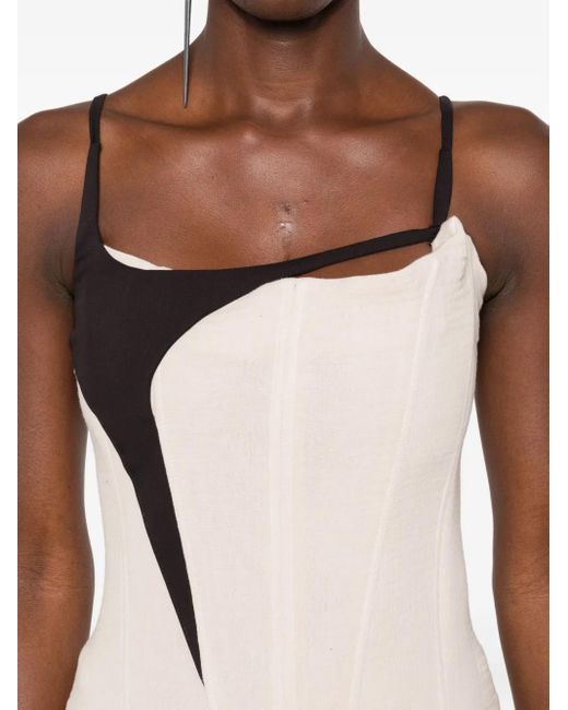 OTTOLINGER Natural Single-Shoulder Panelled Top