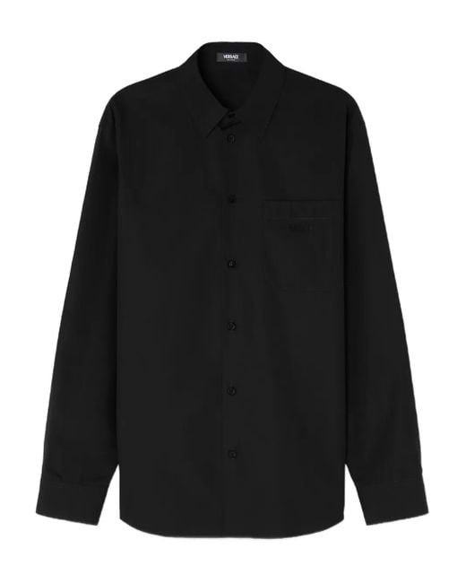 Versace Black Wild Cats-Print Shirt for men
