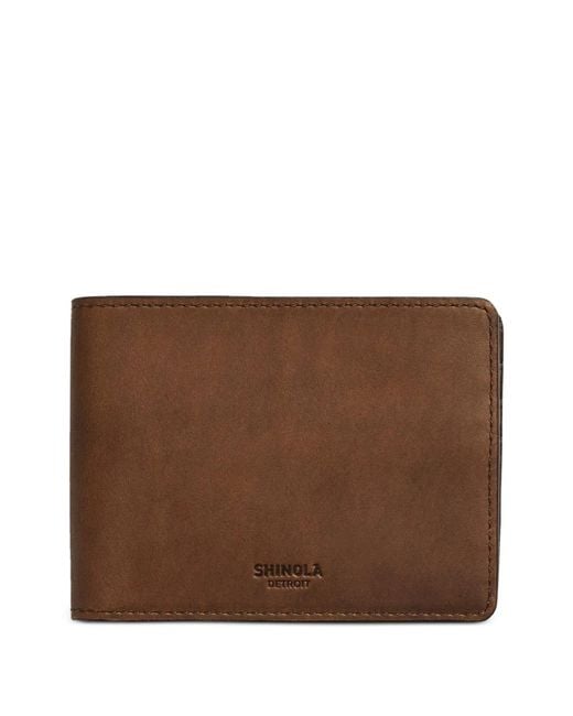 Shinola Brown Slim Bifold Wallet for men
