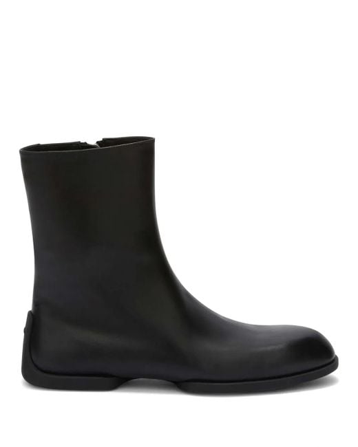 Jil Sander Black Leather Ankle Boots for men