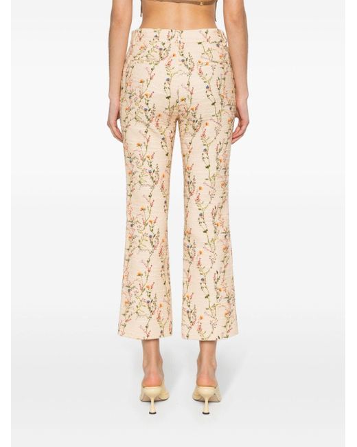 LaDoubleJ Natural 24/7 Floral Straight-leg Trousers