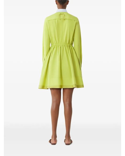 Lanvin Yellow Collared Buttoned Mini Dress