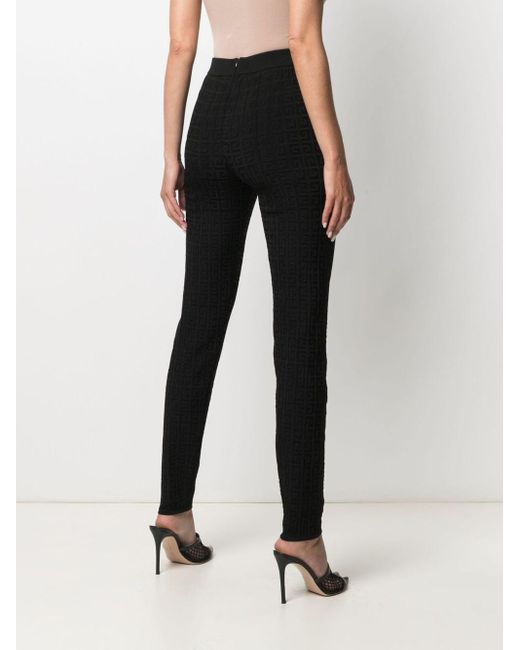 Givenchy Black High-waist Monogram-jacquard leggings