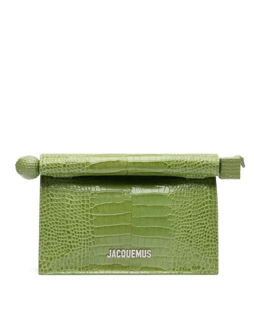 Jacquemus Green The Small Ronde Carré Clutch Bag