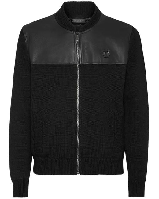 Philipp Plein Black Skull Bomber Jacket for men