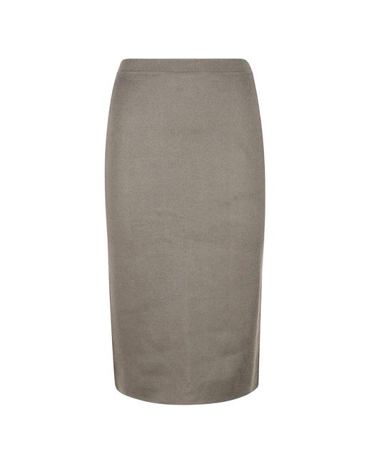 Sa Su Phi Gray Fine-Knit Midi Skirt