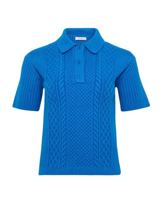 J.W. Anderson ケーブルニット ポロシャツ Blue