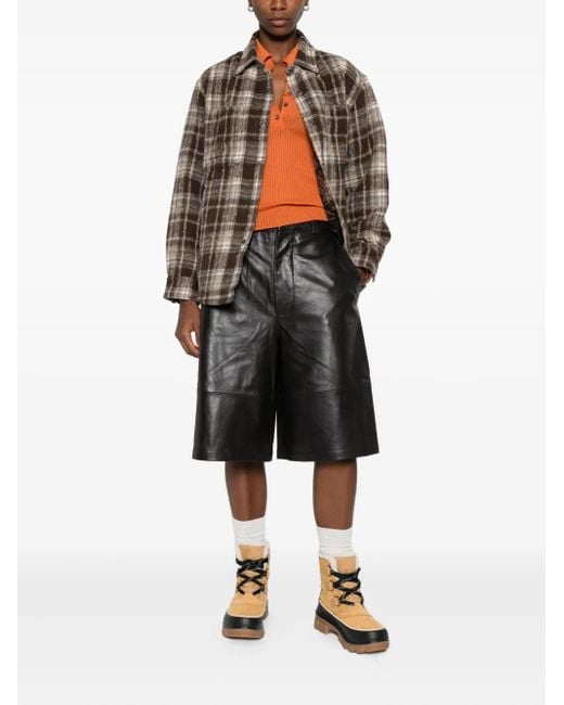 DUNST Brown Checked Patch-Pocket Shirt