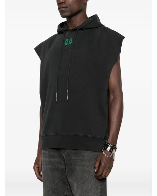 44 Label Group Black Hooded Sleeveless Vest for men